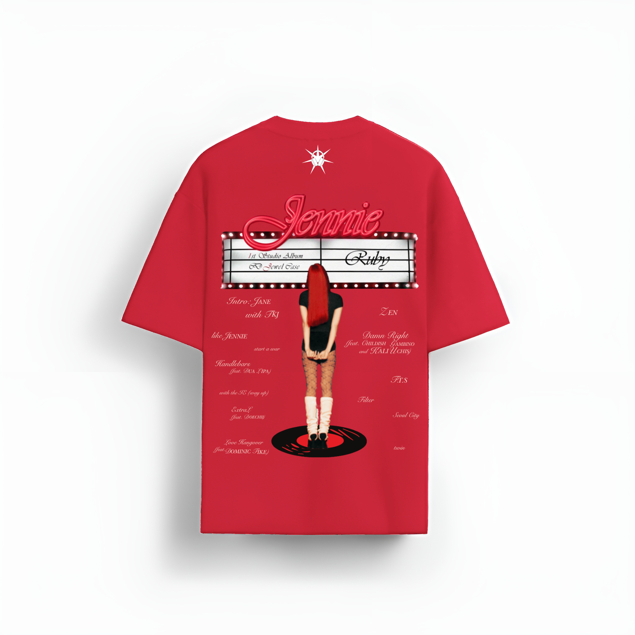 BLACKPINK ジェニ Ruby ブラック Tシャツ　XL Jennie Ruby Tシャツ | TikTok